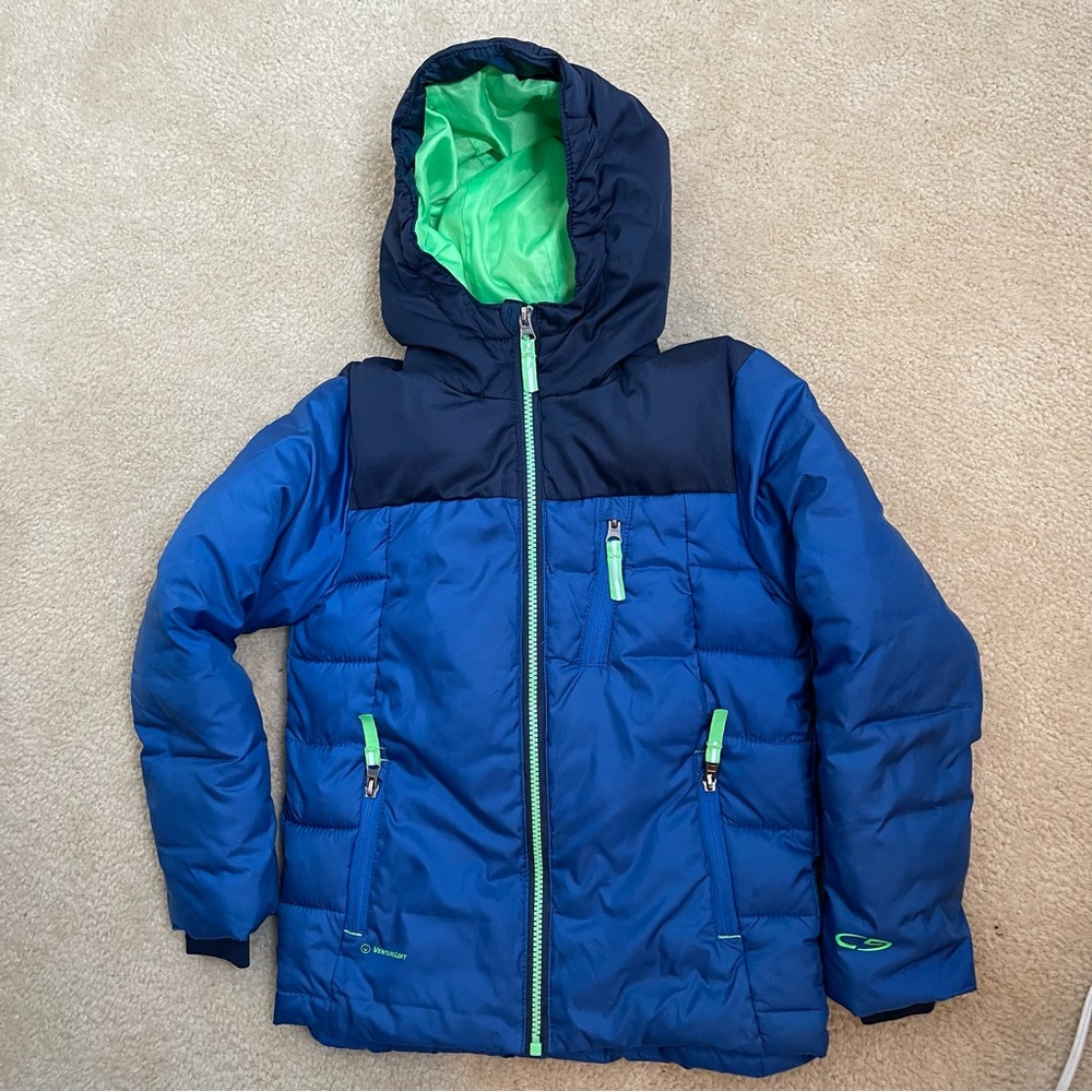 Champion C9 Unisex Kids -Size S/6-7 -Heavyweight Blue Hoodie Puffer Coat Jacket